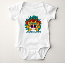 Cargar imagen en el visor de la galería, Mameluco de algodón  con diseño colorido, original y muy mexicano. Dios Quetzalcoatl
