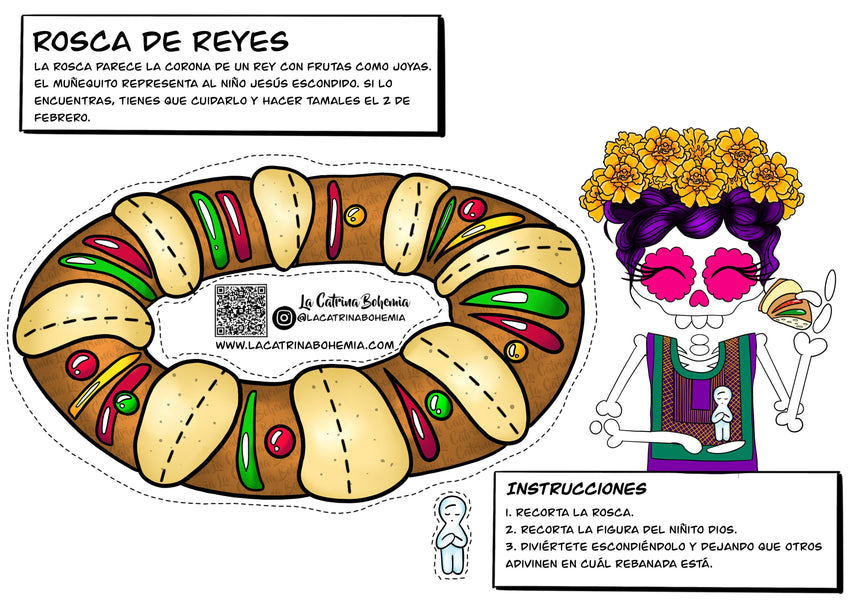 🌟 Actividad para niños Rosca de Reyes: Una opción para los que no les gusta colorear