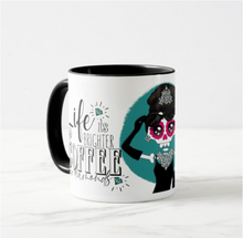 Load image into Gallery viewer, Transform your morning routine into an elegant ritual with our Ceramic &quot;Breakfast at Tiffany&#39;s&quot; Mug. Designed by La Catrina Bohemia, this mug features a captivating recreation of the iconic Breakfast at Tiffany&#39;s scene, printed with the unmistakable Bohemian aesthetic.

